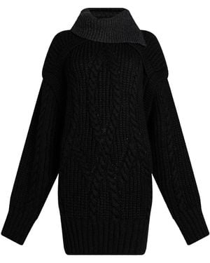 Simone Rocha Charcoal Turtleneck Alpaca Wool, Metallic Fiber, Polyamide, Merino Wool - Black