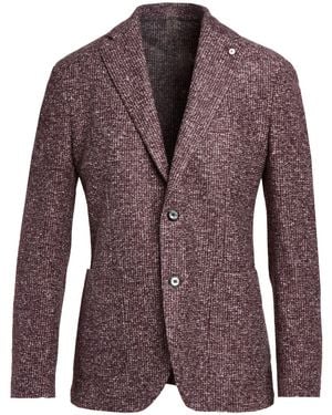 L.B.M. 1911 Burgundy Blazer Acrylic, Cotton, Polyester, Virgin Wool - Purple