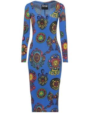 Versace Jeans Couture Midi Dress Viscose, Elastane - Blue