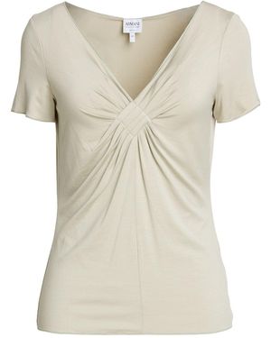 Armani Collezioni Khaki Top Viscose, Elastane - Natural