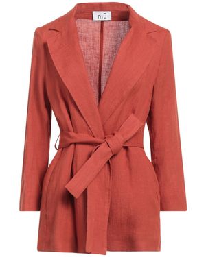 Niu Rust Blazer Linen, Cotton - Red