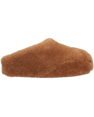 AMINA MUADDI Camel Mules & Clogs Shearling - Brown