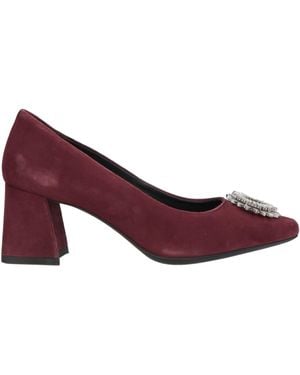 Geox Burgundy Court Shoes Leather - Purple