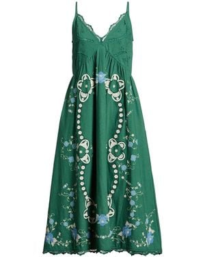 Sea Midi Dress Cotton, Linen - Green