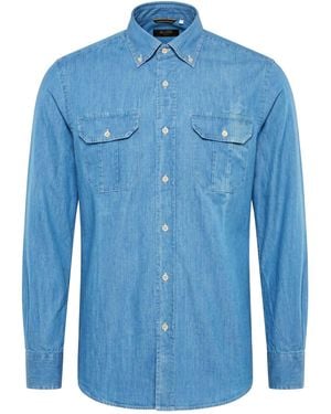 Moorer Denim Shirt Cotton - Blue