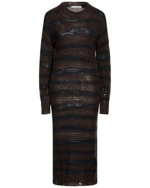 Acne Studios Dark Midi Dress Cotton, Acrylic, Nylon, Mohair Wool, Wool - Black