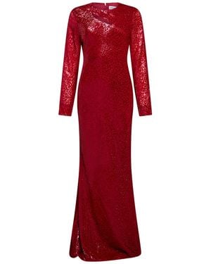 Self-Portrait Robe Longue - Rouge