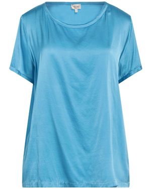 HER SHIRT HER DRESS Top Silk, Elastane - Blue