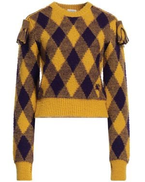 Burberry Cropped Argyle Pattern Sweater - Gelb