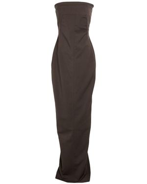 Rick Owens Dark Maxi Dress Cotton, Elastomultiester, Natural Rubber - Brown