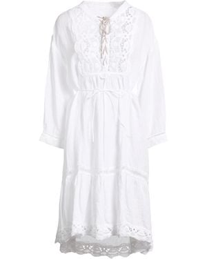 120% Lino Midi Dress Linen - White