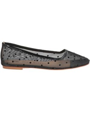 Fabio Rusconi Ballet Flats Leather, Textile Fibers - Gray