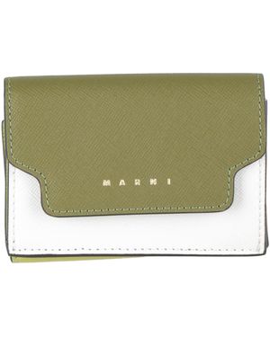 Marni Leather Logo Document Holder - Green
