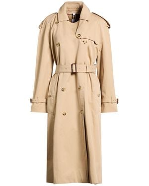 Burberry Sand Overcoat & Trench Coat Cotton - Natural