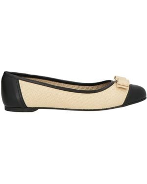 Ferragamo Ballet Flats Leather, Technical Fibres - Natural