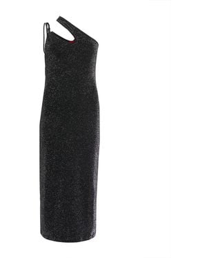 HUGO Midi Dress Polyamide, Metallic Fiber, Elastane - Black