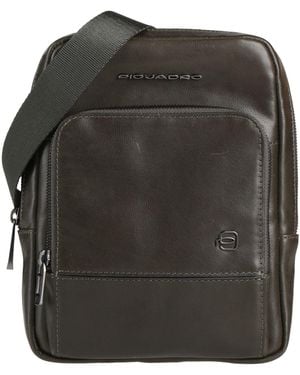 Piquadro Dark Cross-Body Bag Leather - Gray