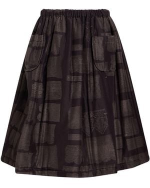 Comme des Garçons Midi Skirt Cotton, Silk - Black