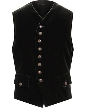 Giorgio Armani Tailored Vest Viscose, Cupro, Elastane - Black