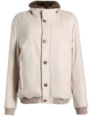 Barba Napoli Jacket Virgin Wool, Silk, Cashmere - Natural