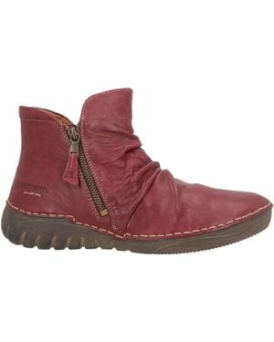 Josef Seibel Burgundy Ankle Boots Leather - Purple
