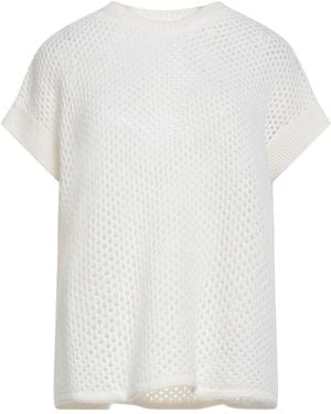 Fedeli Ivory Jumper Cashmere, Linen - White