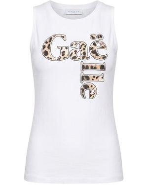 Gaelle Paris Tank Top Cotton, Elastane - White