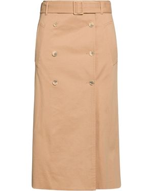 Semicouture Midi Skirt Cotton, Elastane - Natural