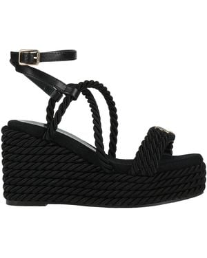 Pinko Sandals Textile Fibres - Black