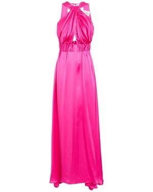 Crida Milano Fuchsia Maxi Dress Silk - Pink