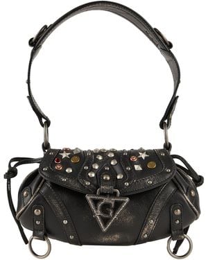 Guess Dark Handbag Calfskin - Black