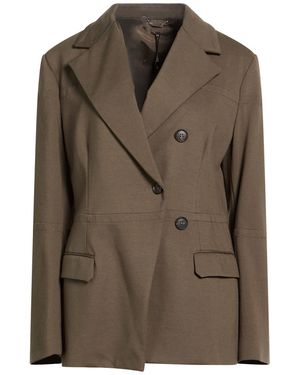 Manila Grace Military Blazer Viscose, Polyamide, Elastane - Brown