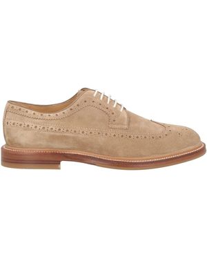 Brunello Cucinelli Khaki Lace-Up Shoes Soft Leather - Brown