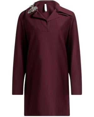 Imperial Burgundy Mini Dress Polyester, Viscose, Elastane - Red