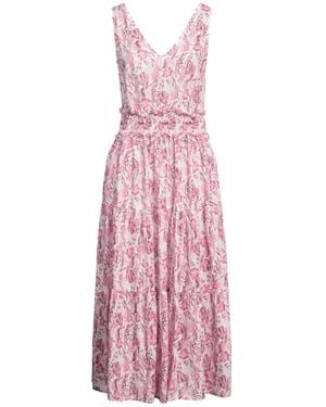 120% Lino Midi Dress - Pink
