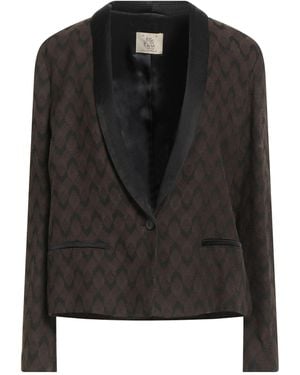 Attic And Barn Chocolate Blazer Cotton - Black