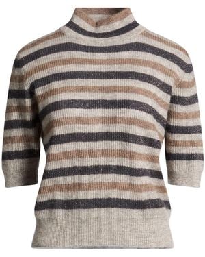 Brunello Cucinelli Turtleneck Mohair Wool, Polyamide, Wool, Metallic Fiber - Gray