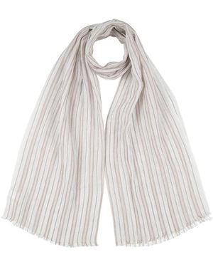 Brunello Cucinelli Scarf Linen, Cotton, Viscose, Polyester - White