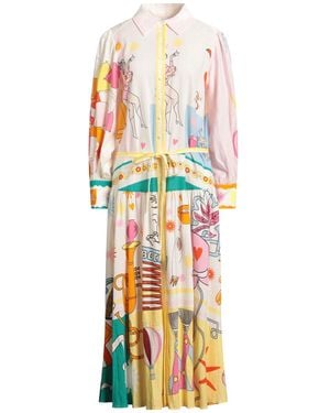 Herzensangelegenheit Maxi Dress Linen, Viscose - White
