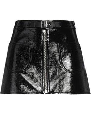 Courreges Mini Skirt Cotton, Polyurethane, Elastane - Black