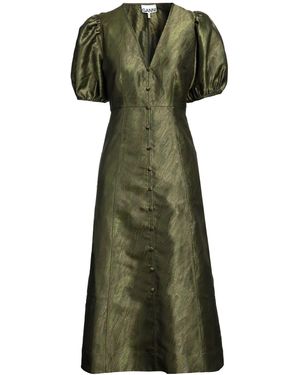 Ganni Vestito Midi - Verde