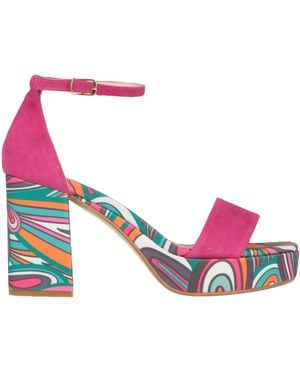 LARA MAY Fuchsia Sandals Leather - Pink