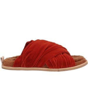 forte_forte Sandals Textile Fibers, Soft Leather - Red
