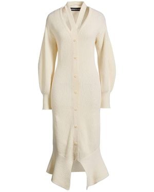 ANDREADAMO Ivory Midi Dress Wool, Polyamide - Natural