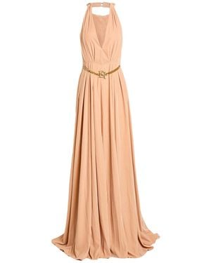 Elisabetta Franchi Carpet Maxi Dress Polyester - Natural