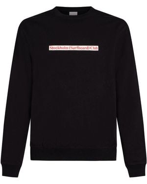 Stockholm Surfboard Club Sweatshirt Cotton, Recycled Cotton - Black
