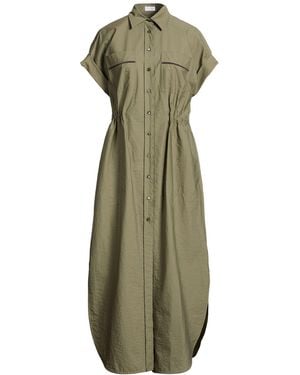 Brunello Cucinelli Military Maxi Dress Cotton - Green