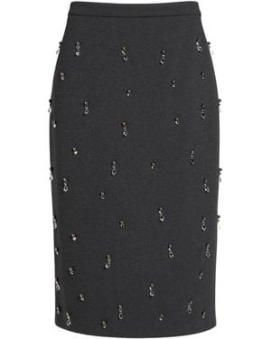 Semicouture Midi Skirt Viscose, Polyamide, Elastane - Black