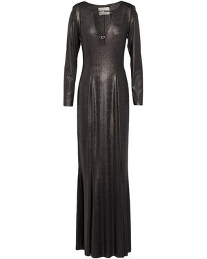 LAMADAMENUIT Charcoal Maxi Dress Polyester, Elastane - Black
