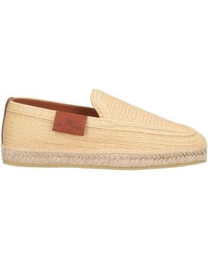 Etro Sand Loafers Natural Raffia, Leather